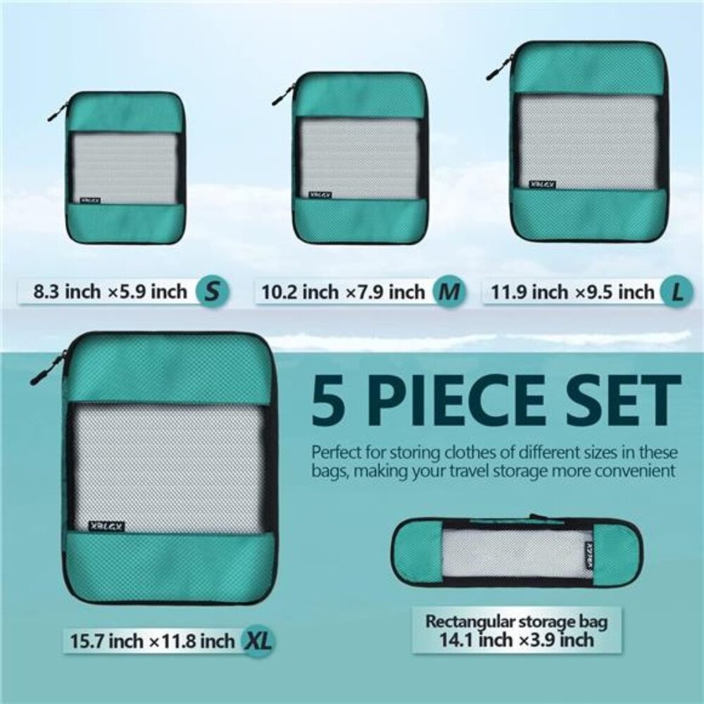 Compression Packing Cubes for Suitcases,5 Set Travel Essentials, Lightweight - Picture 4 of 8